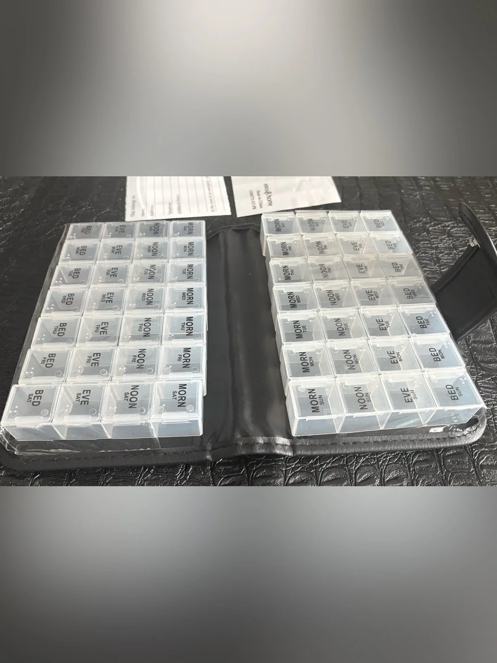 14-Day Floral Pill Organizer Case with Snap Closure - Floral Pattern